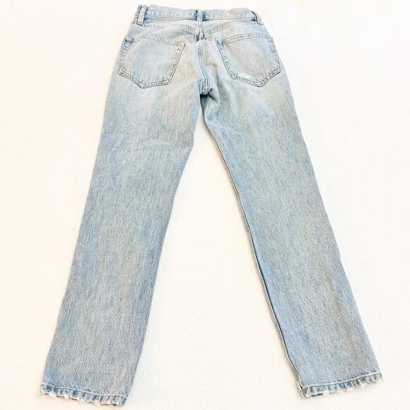 Frame Le Pegged Jean Light Wash Denim Ripped Size 23 - Picture 7 of 8